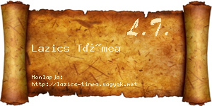 Lazics Tímea névjegykártya